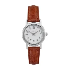 Outlet CODHOR Montre Veronique Blanc cadran argenté fond blanc bracelet synthétique marron