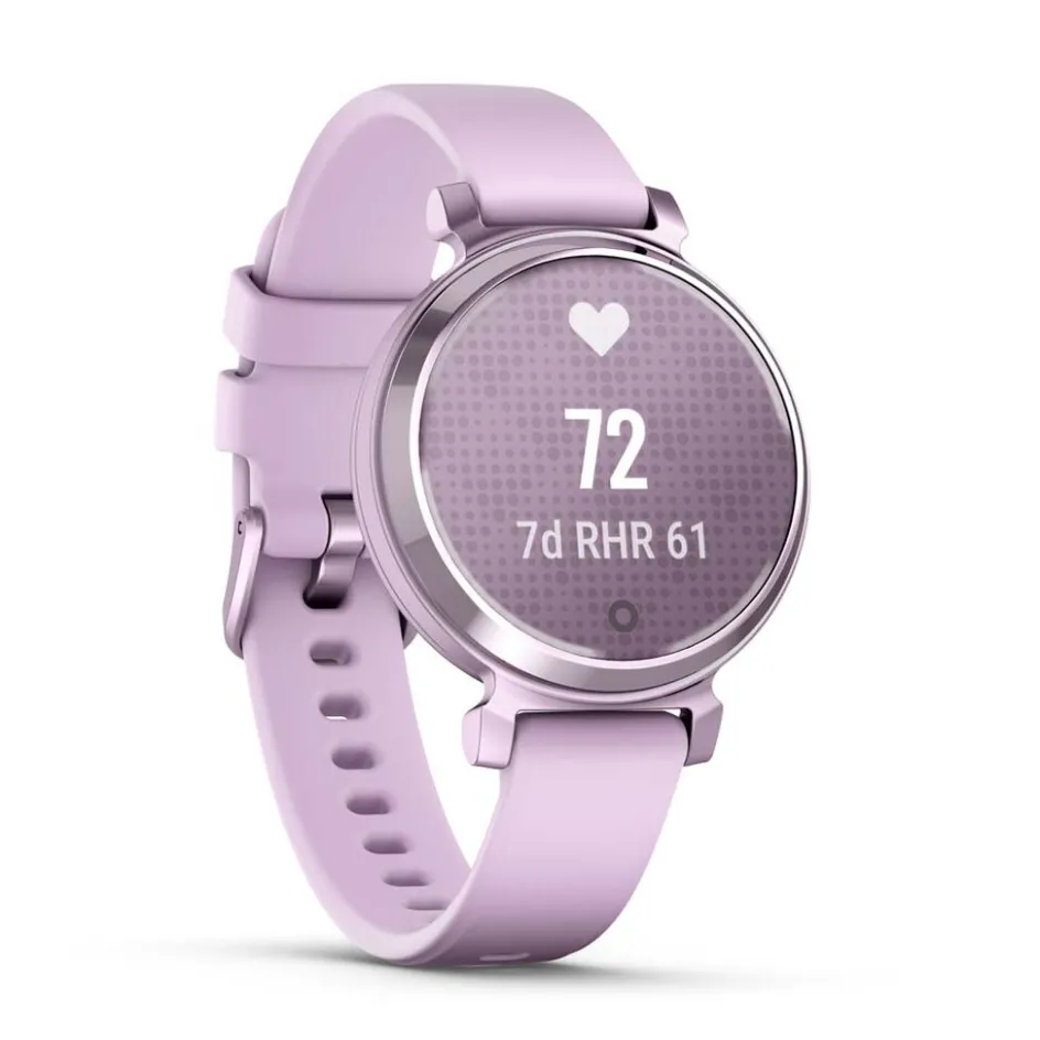 Outlet GARMIN Montre Connectée Lily 2 Mauve cadran mauve fond mauve bracelet silicone mauve