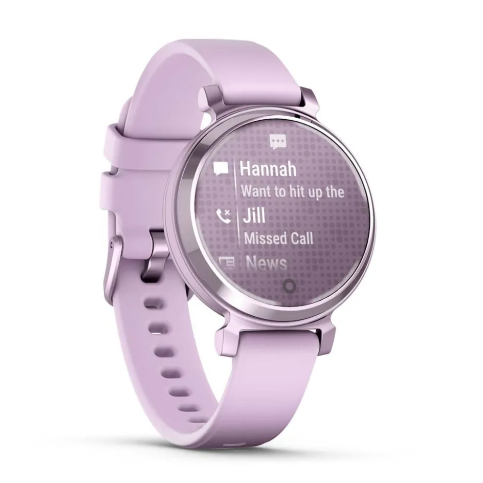 Outlet GARMIN Montre Connectée Lily 2 Mauve cadran mauve fond mauve bracelet silicone mauve