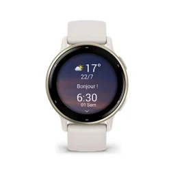 Hot GARMIN Montre Connectée vivoactive 5 cadran ivoire fond personnalisable bracelet silicone ivoire