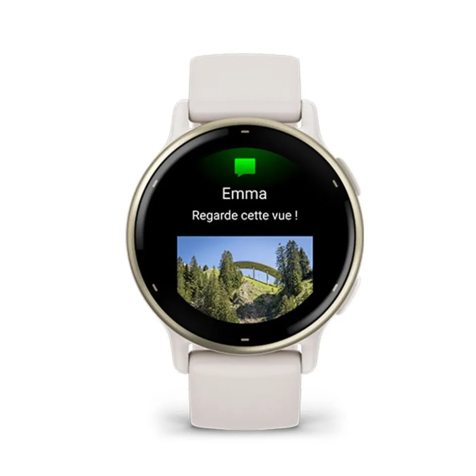 Hot GARMIN Montre Connectée vivoactive 5 cadran ivoire fond personnalisable bracelet silicone ivoire
