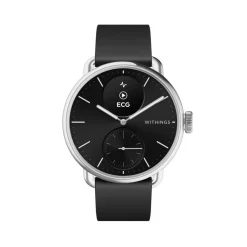Discount WITHINGS Montre Connectée Scanwatch 2 cadran argenté bracelet silicone noir