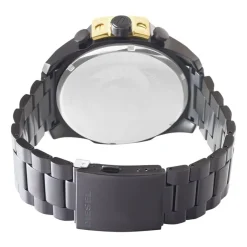 DIESEL Montre Mega Chief Noir cadran noir fond noir bracelet acier noir