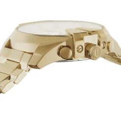 Discount DIESEL Montre Mega Chief Champagne cadran doré fond doré bracelet acier doré