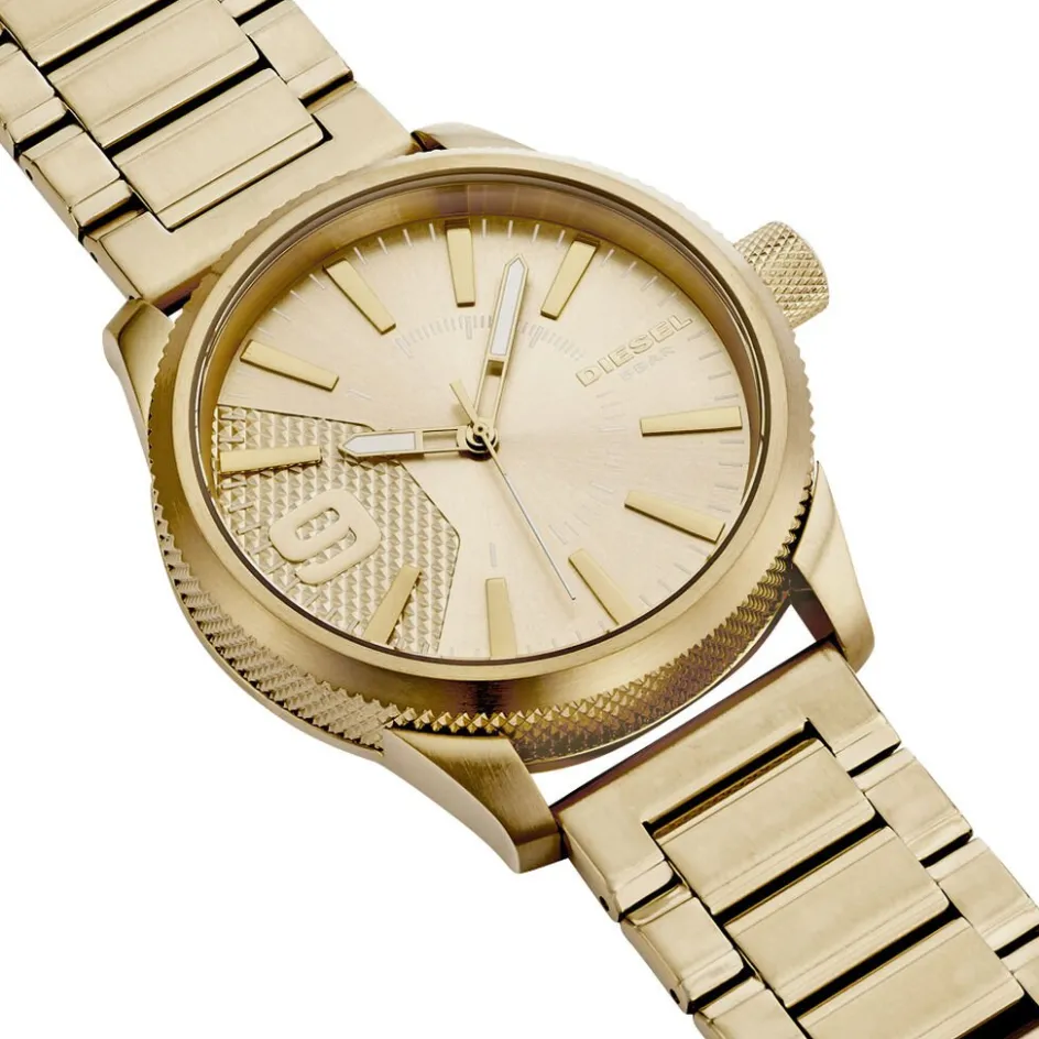Outlet DIESEL Montre Nsbb Champagne cadran doré fond doré bracelet acier doré