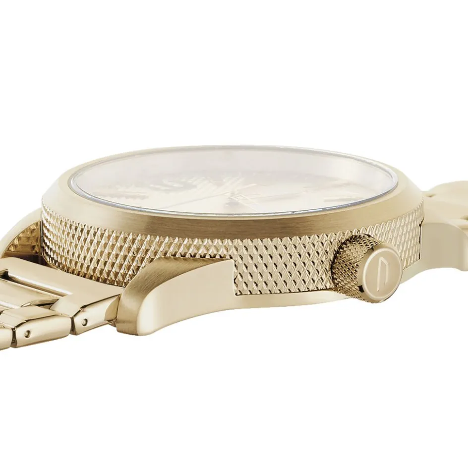 Outlet DIESEL Montre Nsbb Champagne cadran doré fond doré bracelet acier doré
