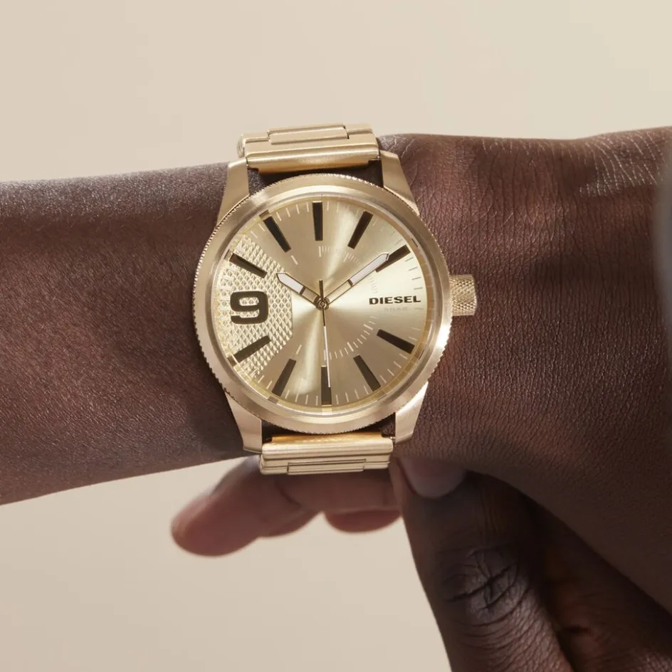 Outlet DIESEL Montre Nsbb Champagne cadran doré fond doré bracelet acier doré