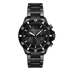 New EMPORIO ARMANI Montre Noir cadran noir fond noir bracelet céramique noir