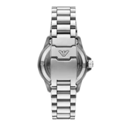 Hot EMPORIO ARMANI Montre Sea Explorer Jaune cadran argenté fond jaune bracelet acier argenté