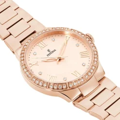 Discount FESTINA Montre Boyfriend Rose cadran doré rose fond rose bracelet acier doré rose