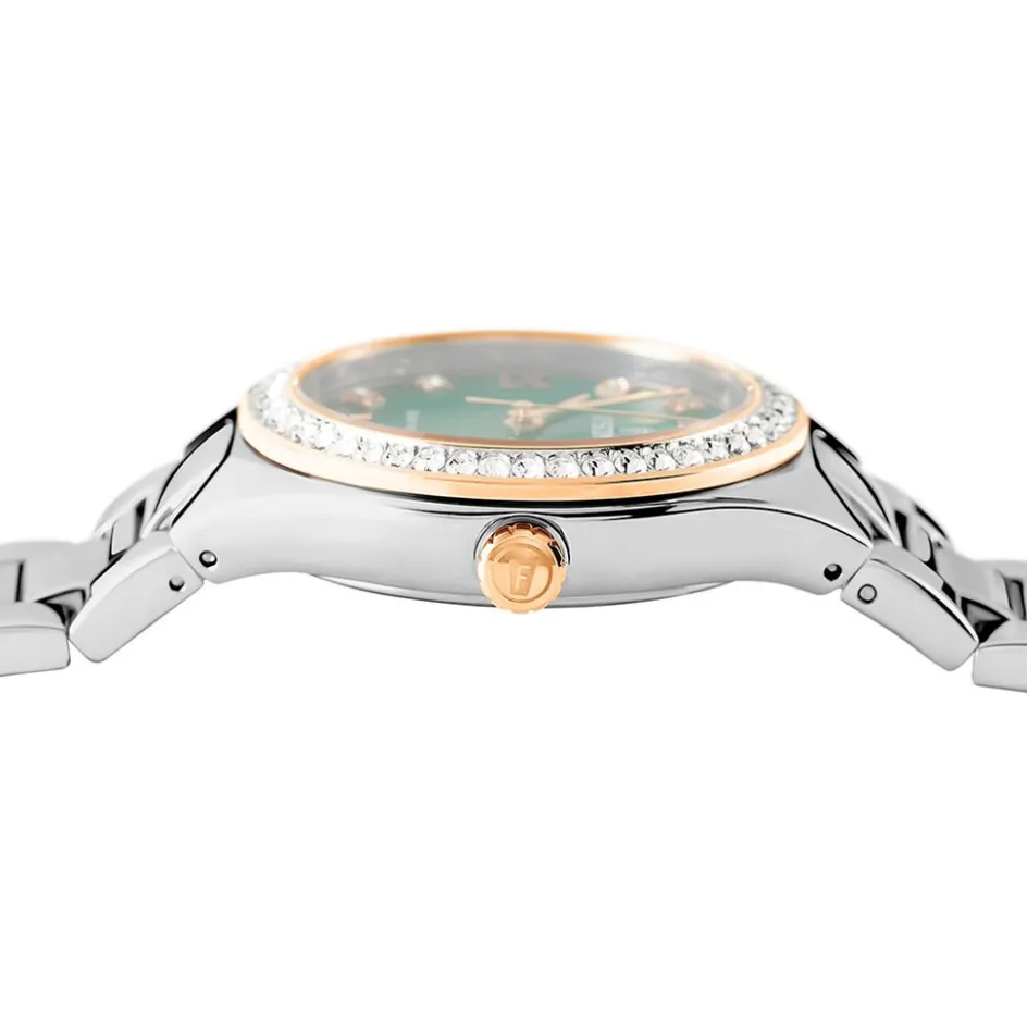 Sale FESTINA Montre Solar Energy Vert cadran argenté fond vert bracelet acier argenté