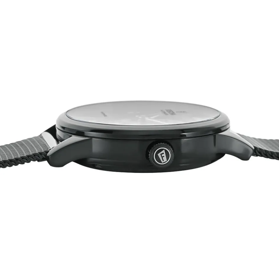 Sale FESTINA Montre Squelette Blanc cadran noir fond noir bracelet acier noir