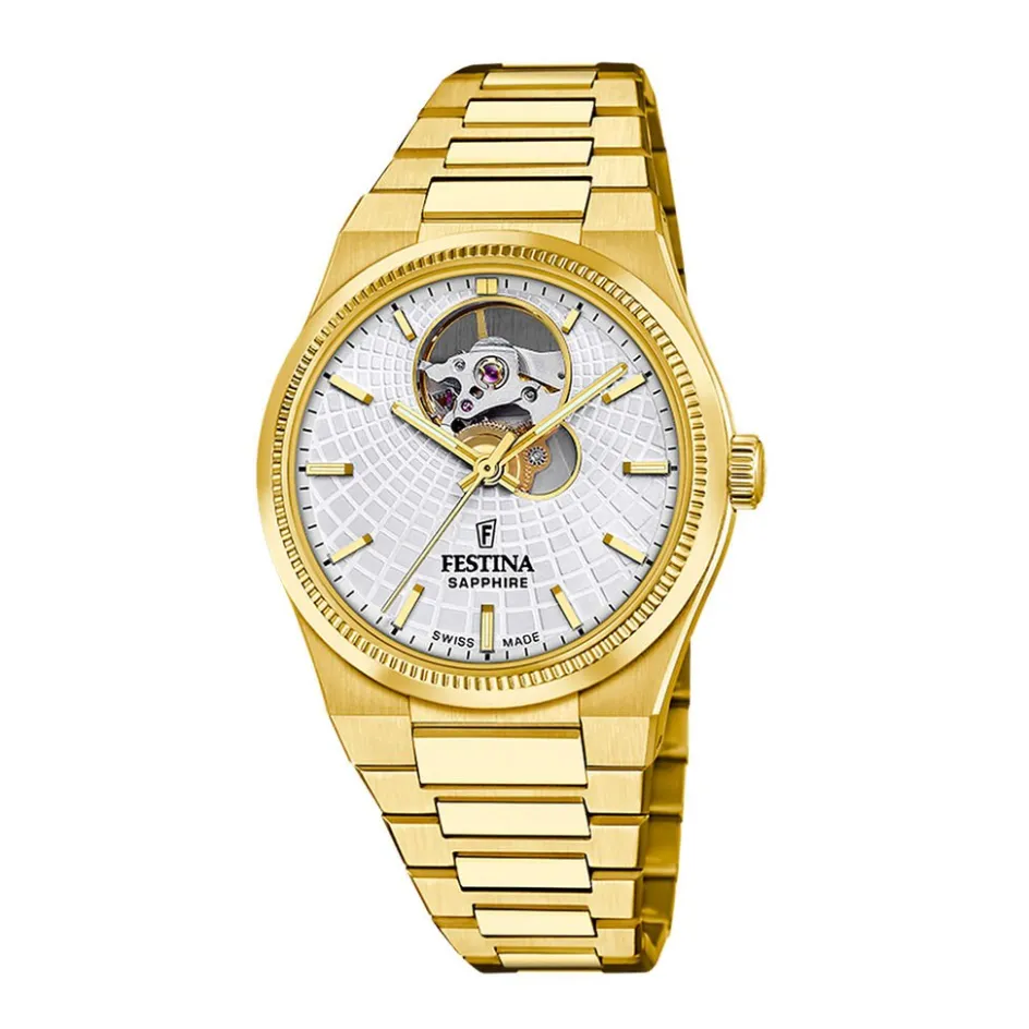 FESTINA SWISS MADE Montre Automatic 35 Argenté* Montres Squelettes|Montres Automatiques