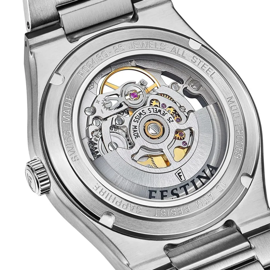 Discount FESTINA SWISS MADE Montre Automatic Squelette 40 Argenté