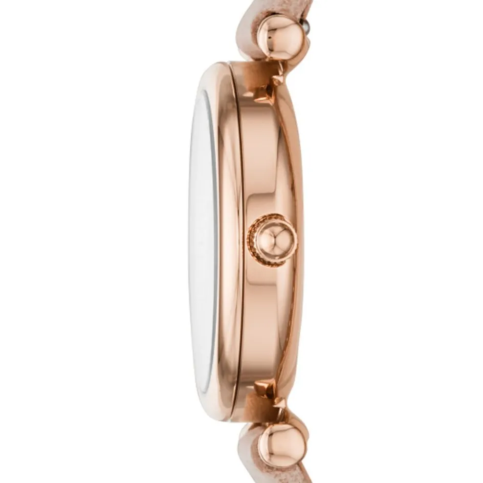 Clearance FOSSIL Montre Carlie Mini Nacre cadran doré rose fond nacre bracelet cuir doré rose