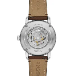 Sale FOSSIL Montre Heritage Crème cadran argenté fond cr&egrave;me bracelet cuir de vache marron