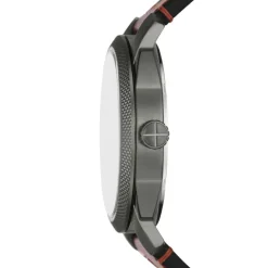 Sale FOSSIL Montre Machine Gris cadran gris fond gris bracelet cuir marron