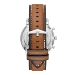 Best FOSSIL Montre Neutra Vert cadran argenté fond vert bracelet cuir marron