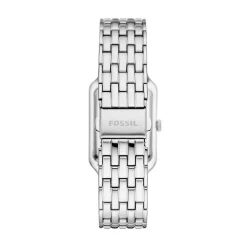 FOSSIL Montre Raquel Blanc cadran argenté fond blanc bracelet acier argenté