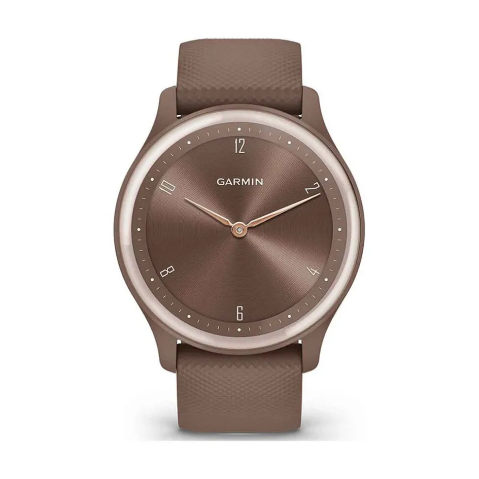 Sale GARMIN Montre Vivomove Sport Chocolat cadran chocolat fond chocolat bracelet silicone chocolat