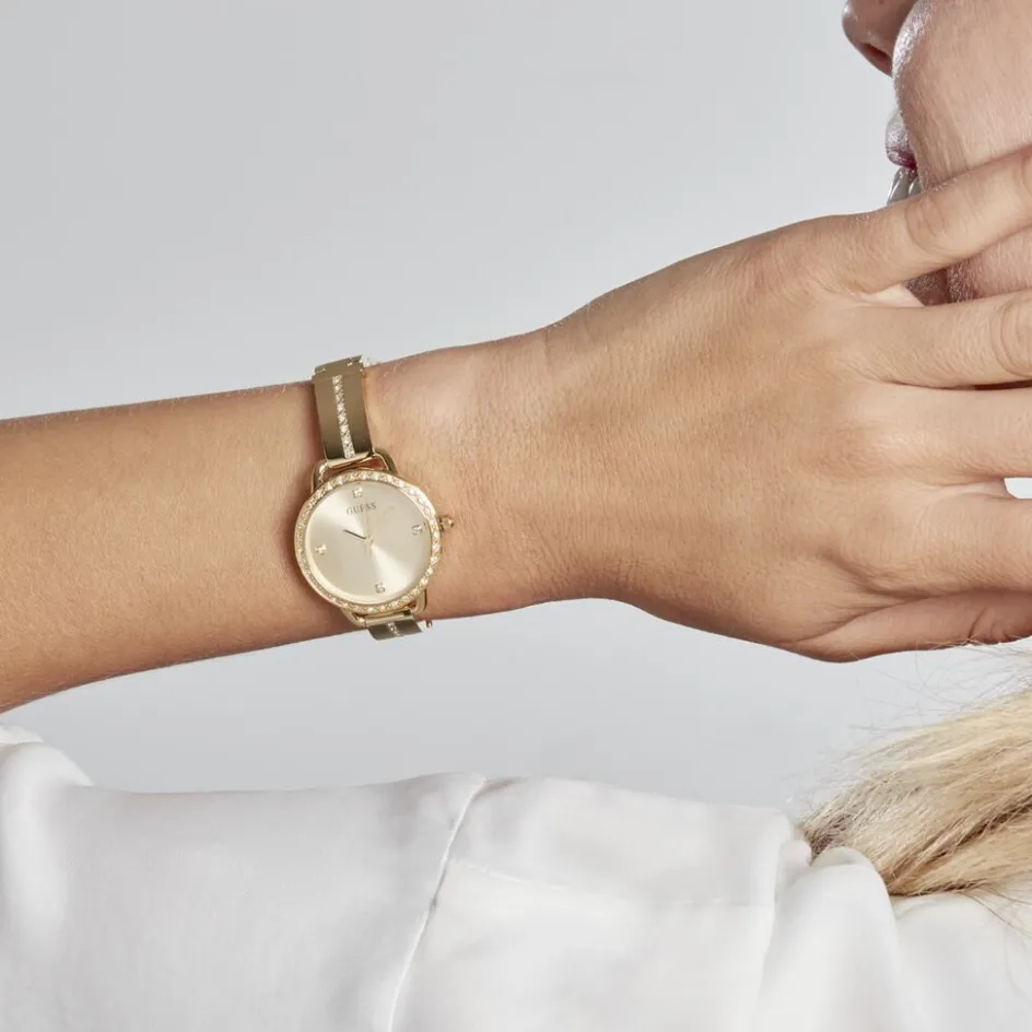 New GUESS Montre Bellini Champagne cadran doré fond doré bracelet acier doré