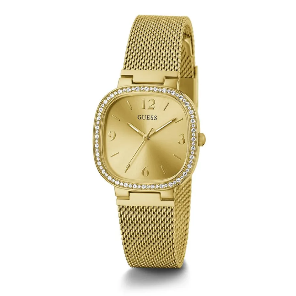 New GUESS Montre Tapestry Doré cadran doré fond doré bracelet acier doré