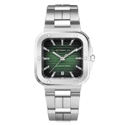 Best HERBELIN Montre Cap Camarat Vert cadran argenté fond vert bracelet acier argenté