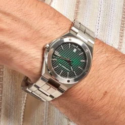 Best HERBELIN Montre Cap Camarat Vert cadran argenté fond vert bracelet métal argenté