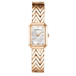 Discount HERBELIN Montre Octogône Nacre Blanche cadran doré fond nacre blanche bracelet acier doré