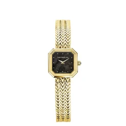 Clearance HERBELIN Montre Octogone Nacre Noire cadran doré fond nacre noire bracelet acier doré