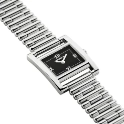 Online HERBELIN Montre V Eme Avenue Noir cadran argenté fond noir bracelet métal argenté