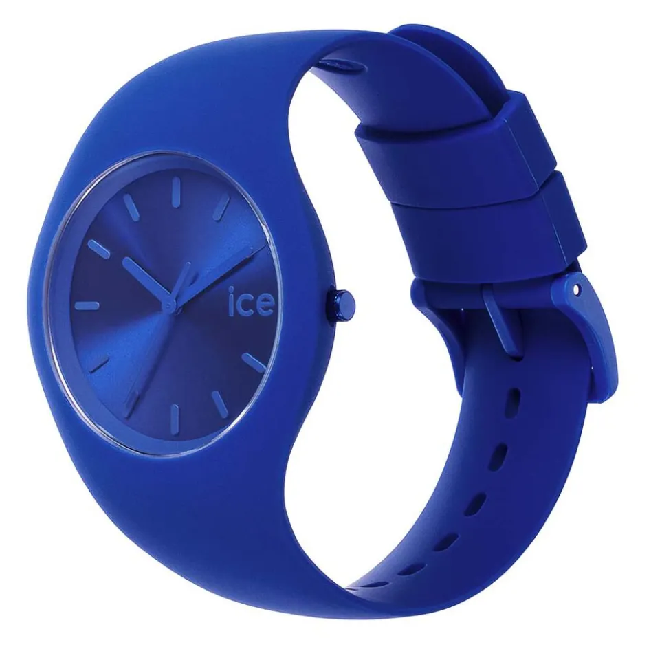 Clearance ICE WATCH Montre Colour Bleu cadran argenté fond bleu bracelet silicone bleu