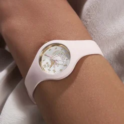 ICE WATCH Montre Fantasia Blanc cadran rose fond blanc bracelet silicone rose