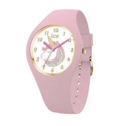 Clearance ICE WATCH Montre Fantasia Multicolore cadran argenté fond blanc bracelet silicone rose