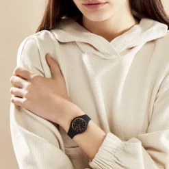 Clearance ICE WATCH Montre Glam Noir cadran noir fond noir bracelet silicone noire