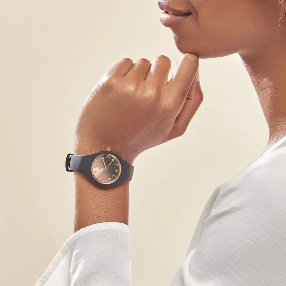 Best ICE WATCH Montre Sunset Degrade Arc En Ciel cadran noir fond multicolore bracelet silicone noire