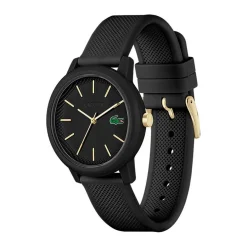Online LACOSTE Montre 12.12 Noir cadran noir fond noir bracelet silicone noir