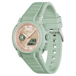 Best LACOSTE Montre Lc33 Crème cadran vert fond cr&egrave;me bracelet silicone vert