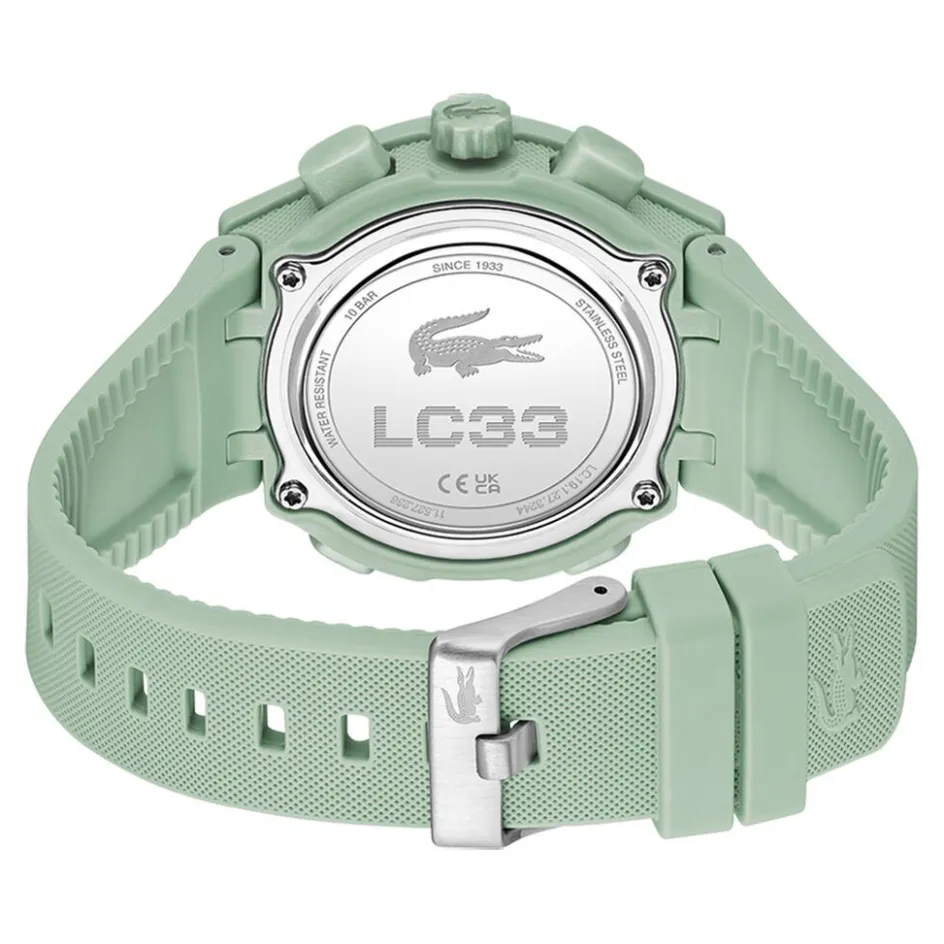 Best LACOSTE Montre Lc33 Crème cadran vert fond crème bracelet silicone vert
