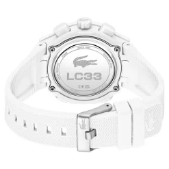 LACOSTE Montre Lc33 Crème cadran blanc fond cr&egrave;me bracelet silicone blanc