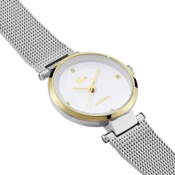Clearance LACOSTE Montre Orba Blanc cadran doré fond blanc bracelet acier argenté