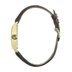 Best LIP Montre Churchill T18 Argenté cadran doré fond argenté bracelet cuir de vache marron