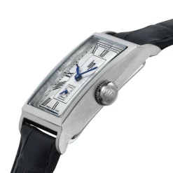 Sale LIP Montre Churchill T18 Argenté cadran argenté fond argenté bracelet cuir de vache noir