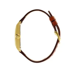 Clearance LIP Montre Churchill T18 Doré cadran doré fond doré bracelet cuir marron