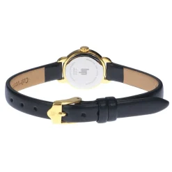 Outlet LIP Montre Henriette 19 Argenté cadran doré fond argenté bracelet cuir de vache noir