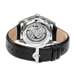 Best LIP Montre Himalaya Sablier 40 Noir cadran argenté fond noir bracelet cuir noir