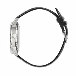 Online LIP Montre Himalaya Squelette Argenté cadran argenté fond argenté bracelet cuir noir