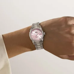 Sale LOTUS Montre Freedom Collection Rose cadran argenté fond rose bracelet acier argenté