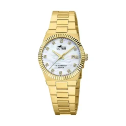 Online LOTUS Montre Freedom Collection Nacre Blanche cadran doré fond nacre blanche bracelet acier doré