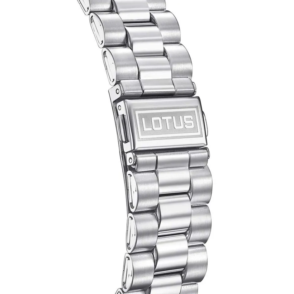 New LOTUS Montre Freedom Collection Bleu cadran argenté fond bleu bracelet acier argenté